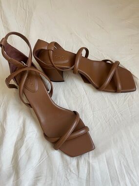 Jimmy Choo Rhea 65 Leather Block Heel Sandals size 39.5